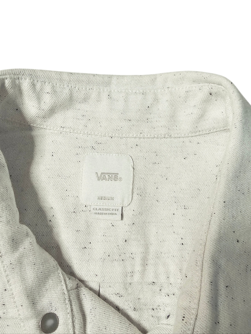 Vans Light Gray Long Sleeve Button-Down Shirt with Chest Pocket Size Medium - Picture 6 of 10